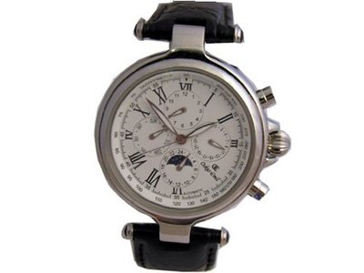 Oskar Emil ANTIBES IP black leather men's with date