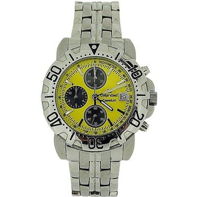 Oskar Emil Gents Casieum Yellow Chronograph Stainless Steel Sports