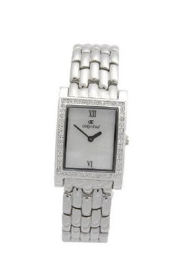 Oskar Emil Perugia Stainless Steel Elegant Crystal Set Mother of Pearl