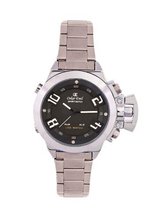 Oskar Emil Sigma Black Sports Quartz for  with Black Dial Analogue - Digital Display and Silver Stainless Steel Bracelet Sigma Black