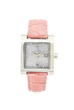Oskar Emil St Petersburg Lady'S Pnk Leather Strap With Real Diamonds