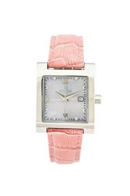 Oskar Emil St Petersburg Lady'S Pnk Leather Strap With Real Diamonds