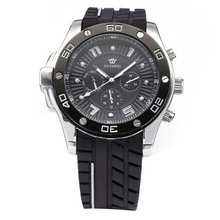 AMPM24 6 Hands Automatic Mechanical Date Day Black Rubber Sport Wrist PMW063