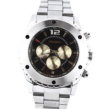 Ouyawei Black Chronograph Dial Silver Color Band Quartz Wrist OYW11-03B