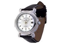 Ouyawei Black Leather Strap Round White Dial Mechanical es