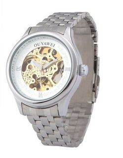 Ouyawei Luxury Stainless Steal White Dial Mechanical es