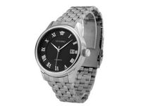 Ouyawei Round Automatic Mechanical Metal Black Dial Silver Bezel es Stainless Steel Silver Band es