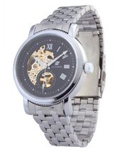 Ouyawei Round Black Dial Stainless Steal Strap Mechanical es
