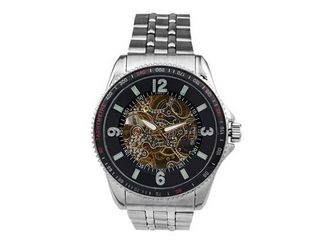 Ouyawei Round Hollow Black Dial Silver Bezel es Water-Proof Mechanical es Stainless Steel