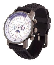 Ouyawei Sporty White Dial Black Rubber Strap Mechanical es