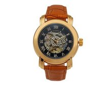 Ouyawei Stainless Steal Strap Round Gold And White Dial Mechanical es