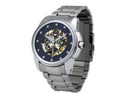 Ouyawei Stainless Steal Strap Round Mechanical Blue Dial es