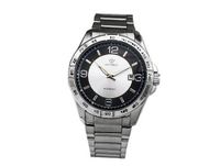 Ouyawei Stainless Strap Round Black Ring And White Dial Mechanical es