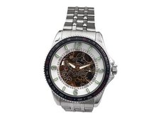 Ouyawei Water-Proof Mechanical es Round Hollow Silver Bezel es Stainless Steel