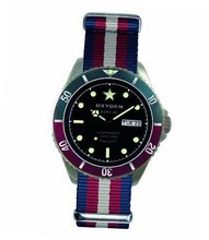 Oxygen Flag unisex quartz with black Dial analogue Display and multicolour nylon Strap EX-DV-FLA-41-NAREIV