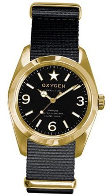 Oxygen Lingot 38 unisex quartz with black Dial analogue Display and black nylon Strap EX-S-LIN-38-BL