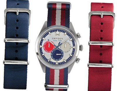 Oxygen Long Island 40 Set unisex quartz with silver Dial analogue Display and multicolour nylon Strap EX-SDT-LON-40-3S