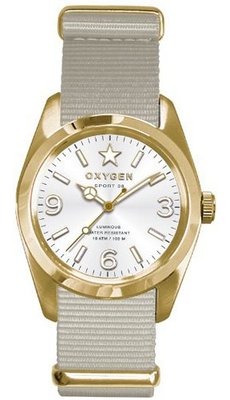 Oxygen Nugget 38 unisex quartz with white Dial analogue Display and white nylon Strap EX-S-NUG-38-IV