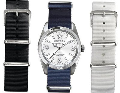 Oxygen Paris 38 Set unisex quartz with white Dial analogue Display and multicolour nylon Strap EX-S-PAR-38-3S