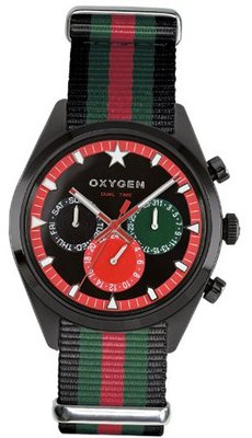 Oxygen Roma 40 unisex quartz with black Dial analogue Display and multicolour nylon Strap EX-SDT-ROM-40-BLGNRE