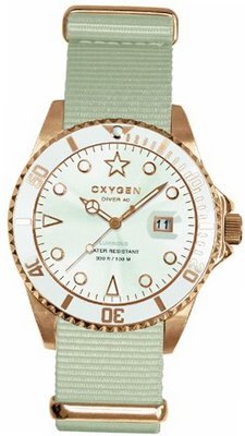 Oxygen Snow 40 unisex quartz with white Dial analogue Display and white nylon Strap EX-D-SNO-40-IV