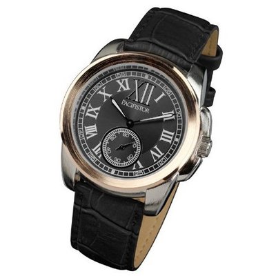 INFILTRATOR Black Leather Royale Design Stainless Steel Case Quartz Analog Wrist Gift #PX-009-GD-BL