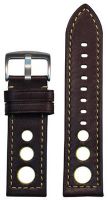 Panatime Torrino Italian Lamb Rally Brown with Yellow Stitching and Backing band width 26mm