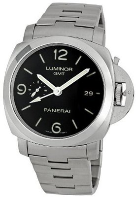 Panerai M00329 Steel Luminor 1950 GMT Black Dial