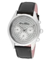 Beverly Silver Glitter Dial Shiny Black Genuine Calf Leather