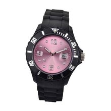 Paris Kids Silicone Quartz Calendar Date Black and Light Rose Dial Designed in France Fashion
