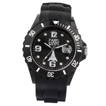 Paris Silicone Black Quartz Calendar Date for  Designed in France