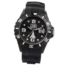 Paris Silicone Black Quartz Calendar Date for Kids Designed in France