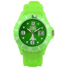 Paris Silicone Green Quartz Calendar Date for  Designed in France