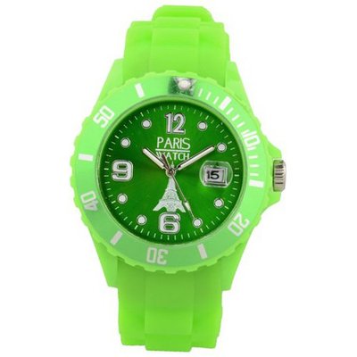 Paris Silicone Green Quartz Calendar Date for Kids Designed in France