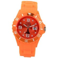 Paris Silicone Orange Quartz Calendar Date for  Designed in France