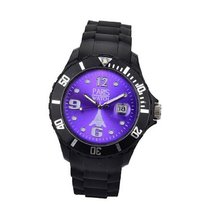 Paris  Silicone Quartz Calendar Date Black and Purple Dial Designed in France Fashion