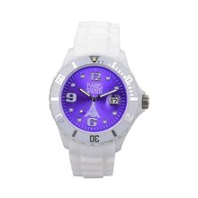 Paris  Silicone Quartz Calendar Date White and Purple Dial Designed in France Fashion