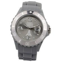 Paris Silicone Silver Fashion Quartz Calendar Date for  and  Designed in France Unisex