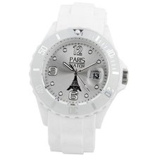 Paris Silicone White Quartz Calendar Date for  Designed in France