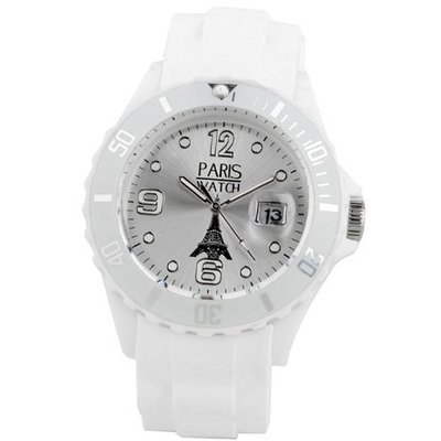Paris Silicone White Quartz Calendar Date for  Designed in France