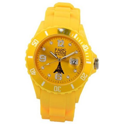 Paris Silicone Yellow Quartz Calendar Date for  Designed in France