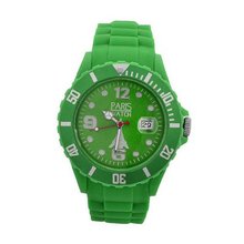 uParis Watch Paris Silicone Dark Green Fashion Quartz Calendar Date for  and  Designed in France Unisex 