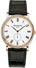 Patek Philippe Calatrava White Dial 18kt Rose Gold Black Leather 5116R