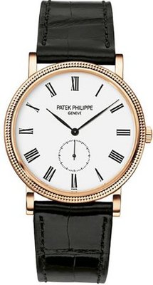Patek Philippe Calatrava White Dial 18kt Rose Gold Black Leather 5116R