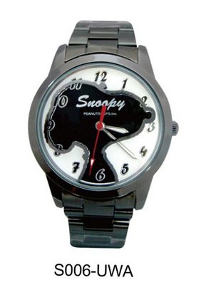 Gun Metal Colored Snoopy Silhouette - Peanuts Wrist