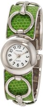 Pedre 3319SX Silver-Tone with Lime Horse Bit Bangle