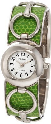 Pedre 3319SX Silver-Tone with Lime Horse Bit Bangle