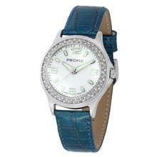 Pedre 7460SX Silver-Tone/ Icy Blue Strap
