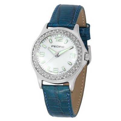 Pedre 7460SX Silver-Tone/ Icy Blue Strap