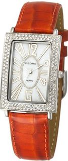 Pedre 7715SX Silver-Tone with Icy Orange Leather Strap